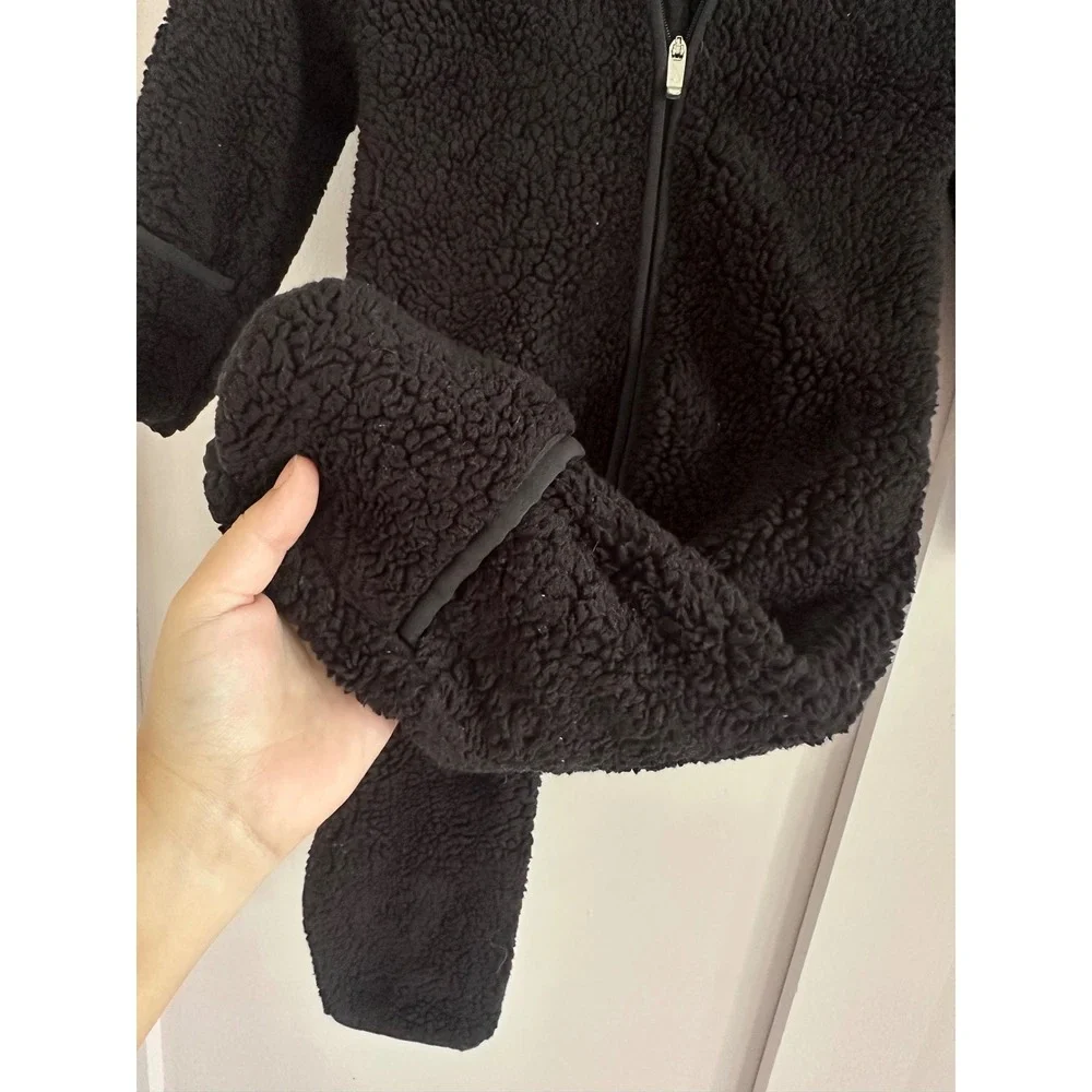 Nike Baby Sherpa Fleece Bunting Pram‎ Suit Hooded One Piece Black 9M